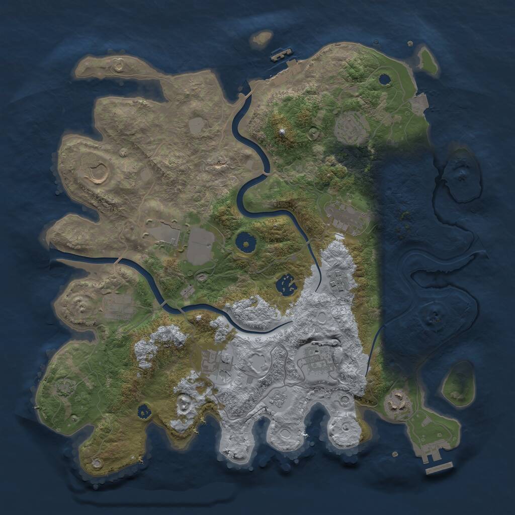 Rust Map: Procedural Map, Size: 3750, Seed: 1564899997, 16 Monuments