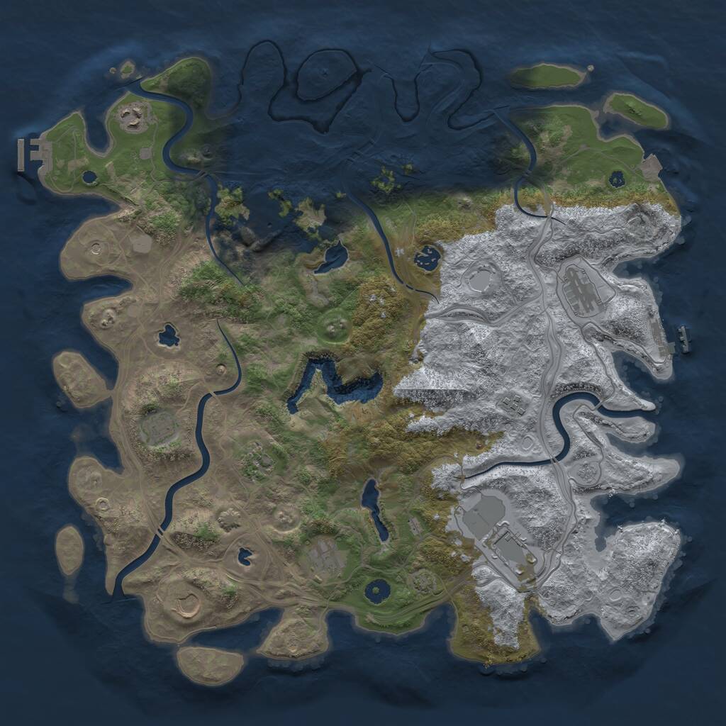 Rust Map: Procedural Map, Size: 4500, Seed: 33310924, 16 Monuments