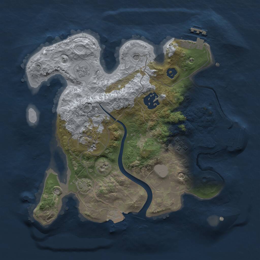 Rust Map: Procedural Map, Size: 2500, Seed: 83467, 9 Monuments