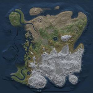 Thumbnail Rust Map: Procedural Map, Size: 3500, Seed: 586673687, 16 Monuments