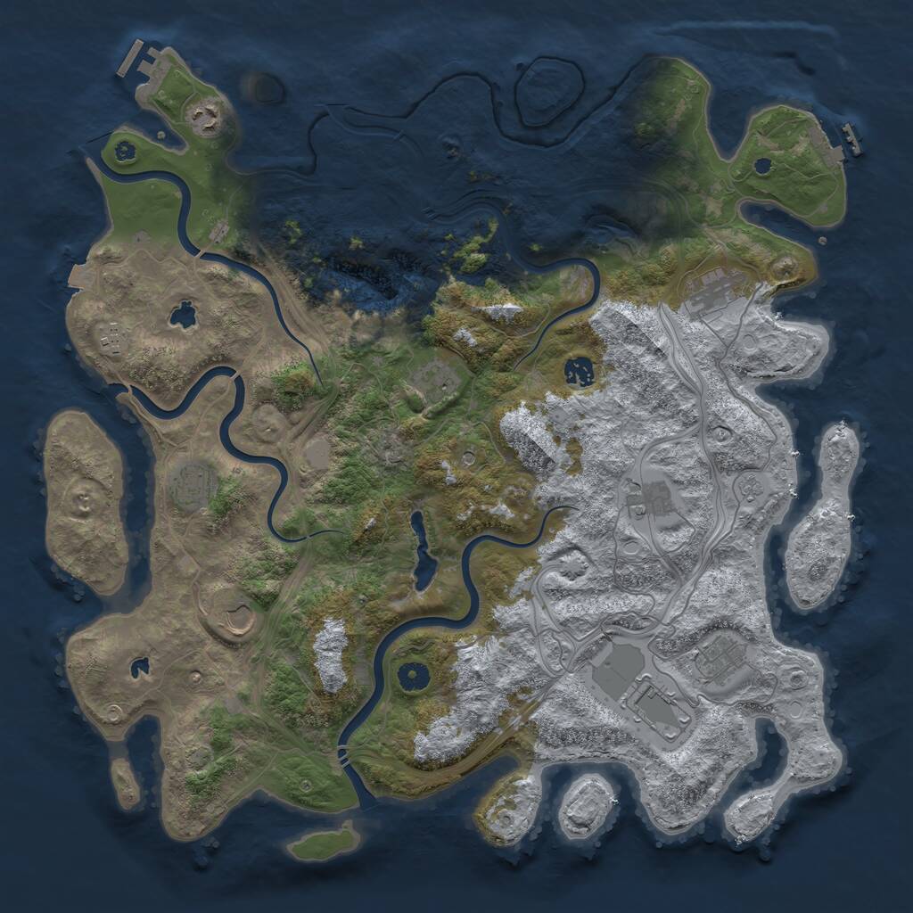 Rust Map: Procedural Map, Size: 4500, Seed: 881655999, 16 Monuments