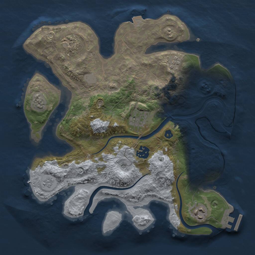 Rust Map: Procedural Map, Size: 3000, Seed: 476422661, 10 Monuments