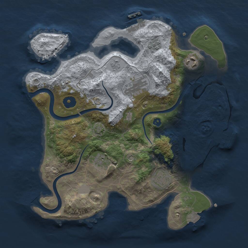 Rust Map: Procedural Map, Size: 3000, Seed: 18503, 11 Monuments