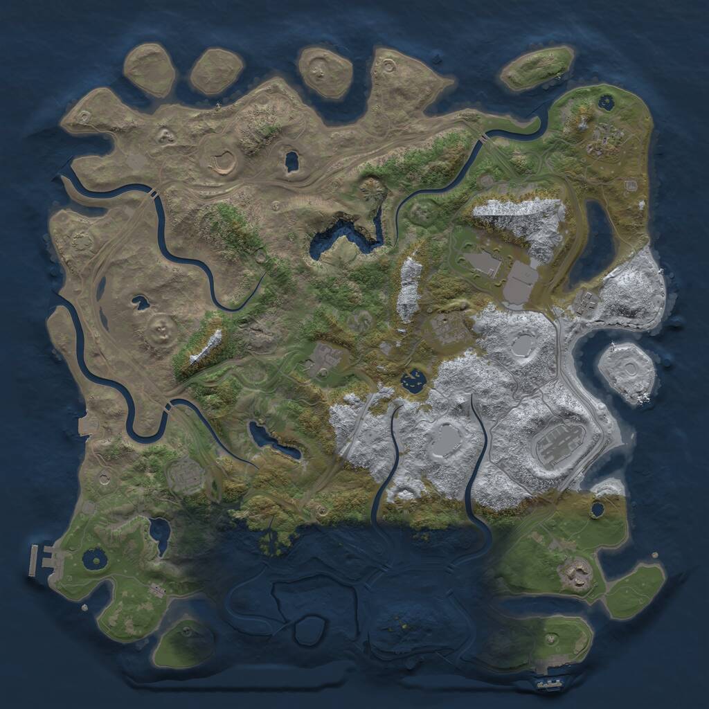 Rust Map: Procedural Map, Size: 4500, Seed: 461612481, 15 Monuments
