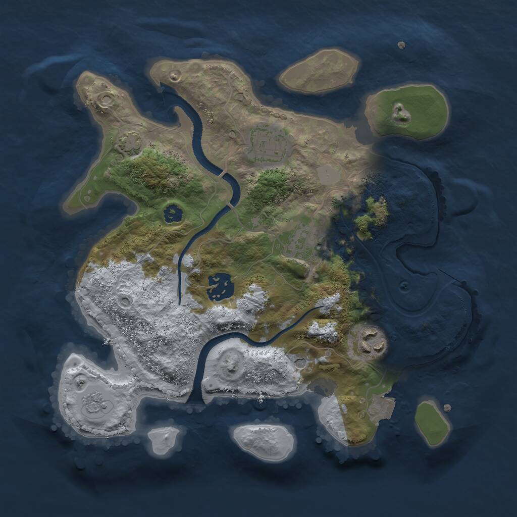 Rust Map: Procedural Map, Size: 2750, Seed: 41672535, 8 Monuments