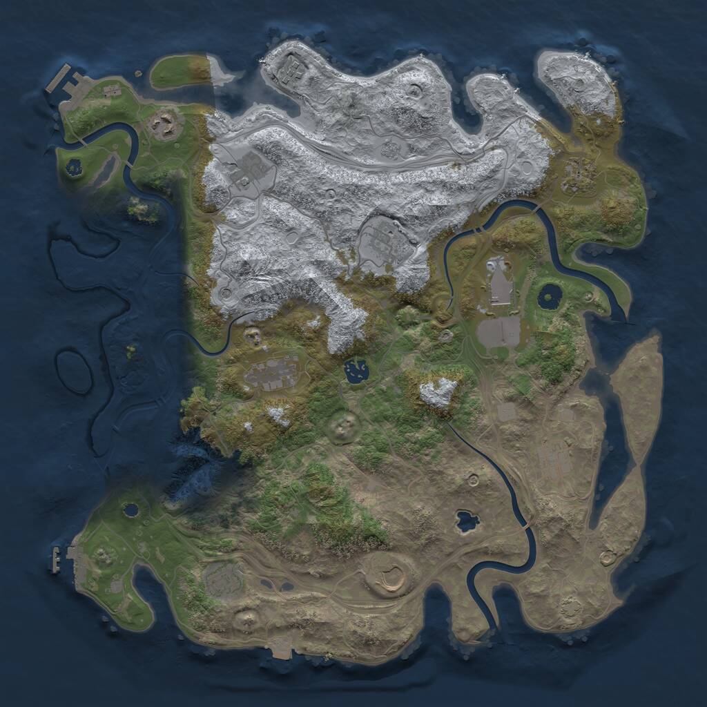 Rust Map: Procedural Map, Size: 4250, Seed: 5563576, 17 Monuments