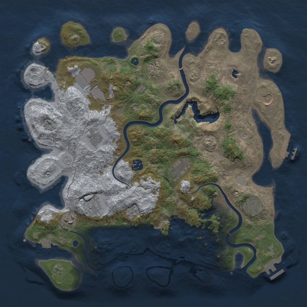 Rust Map: Procedural Map, Size: 4000, Seed: 632489906, 16 Monuments