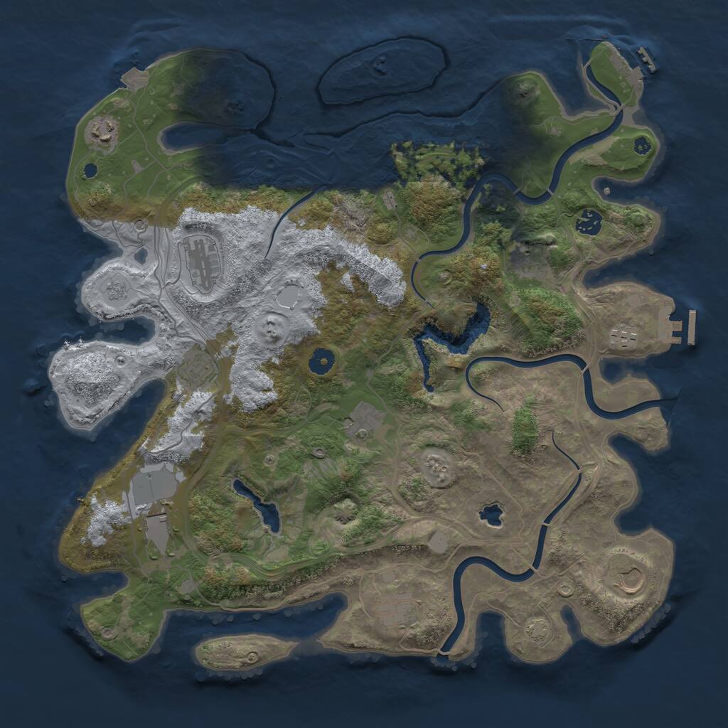 Rust Map: Procedural Map, Size: 4250, Seed: 745408464, 16 Monuments
