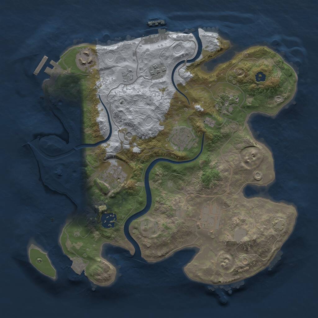 Rust Map: Procedural Map, Size: 3000, Seed: 158741, 13 Monuments