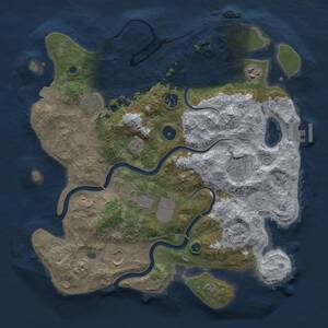 Thumbnail Rust Map: Procedural Map, Size: 3600, Seed: 49, 14 Monuments