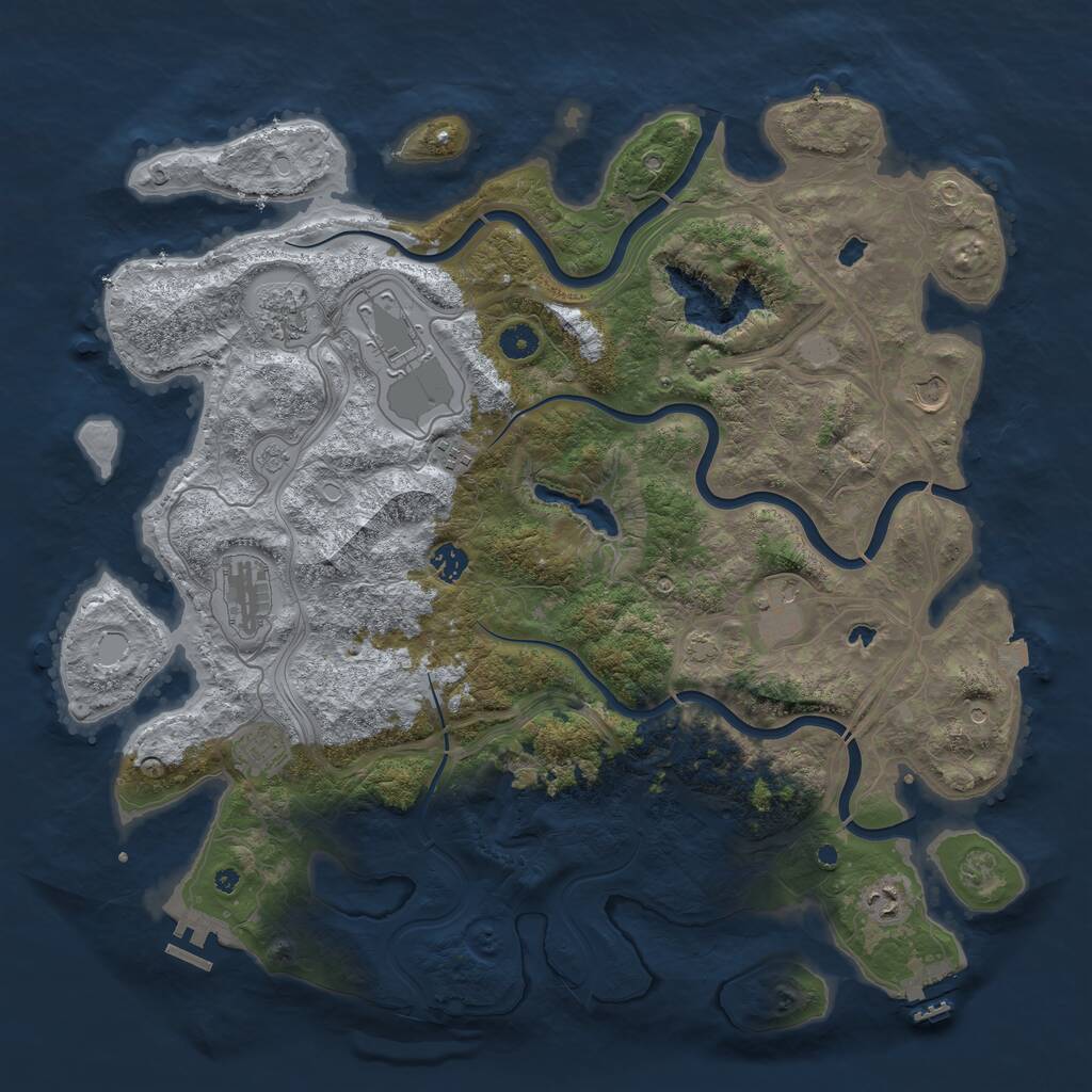 Rust Map: Procedural Map, Size: 4500, Seed: 1368172200, 15 Monuments