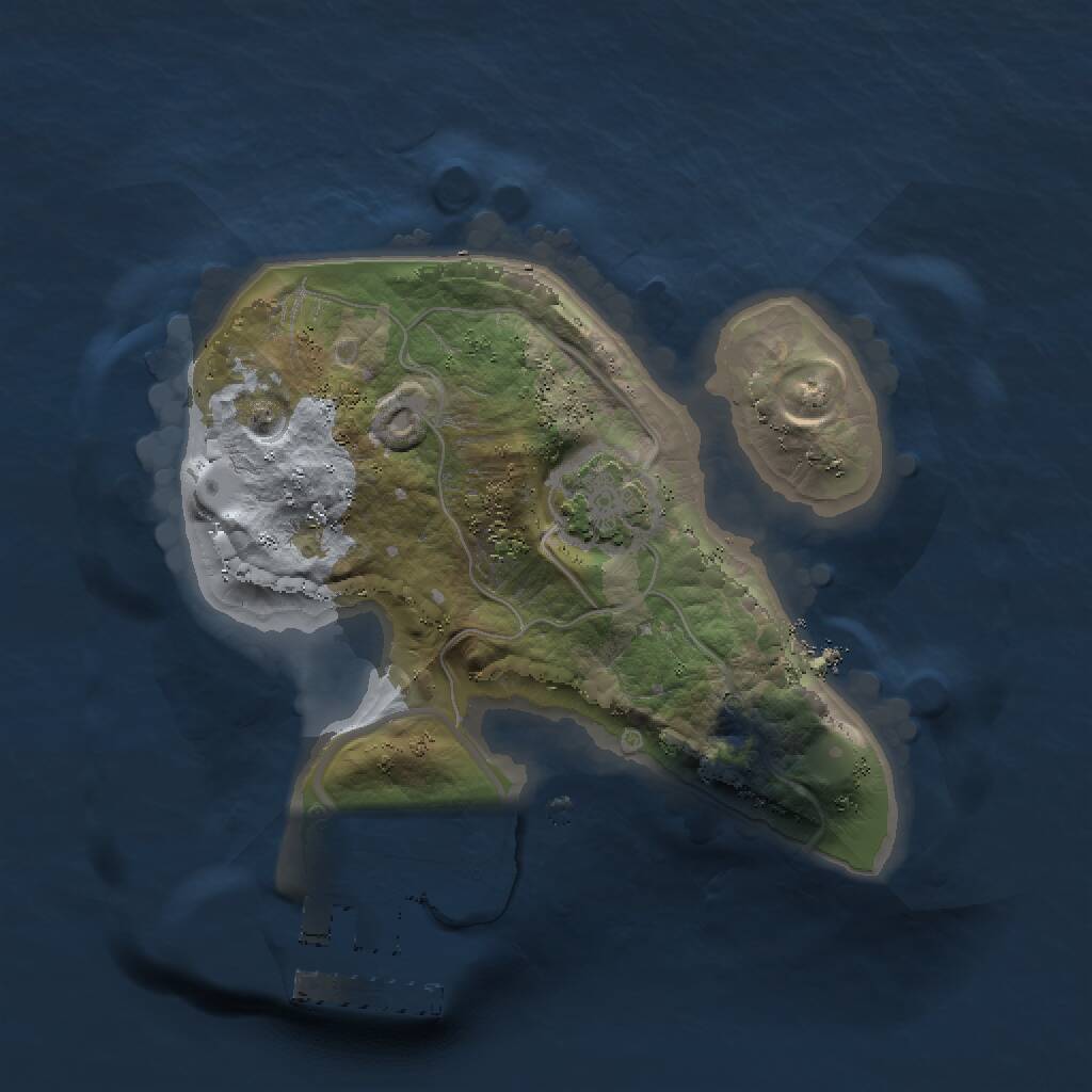 Rust Map: Procedural Map, Size: 1500, Seed: 587409289, 3 Monuments