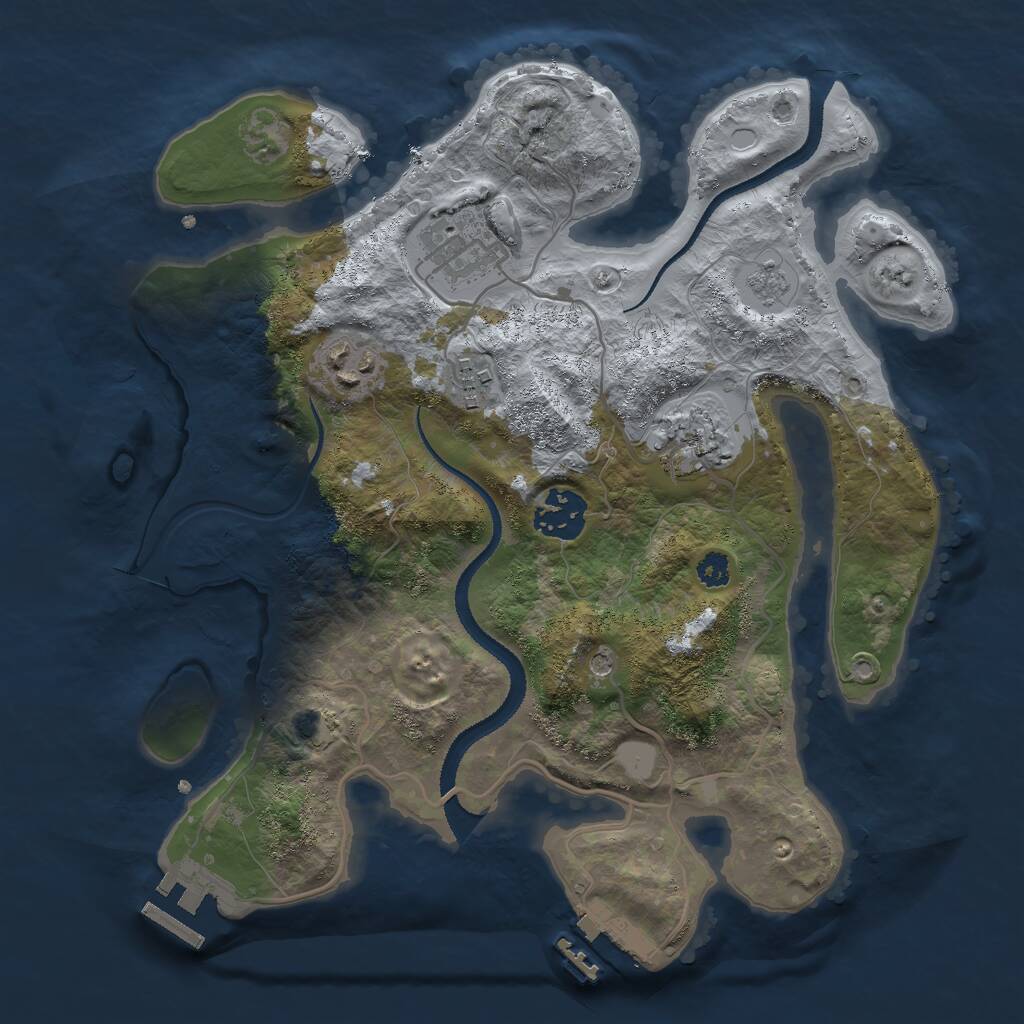 Rust Map: Procedural Map, Size: 3000, Seed: 982178875, 11 Monuments