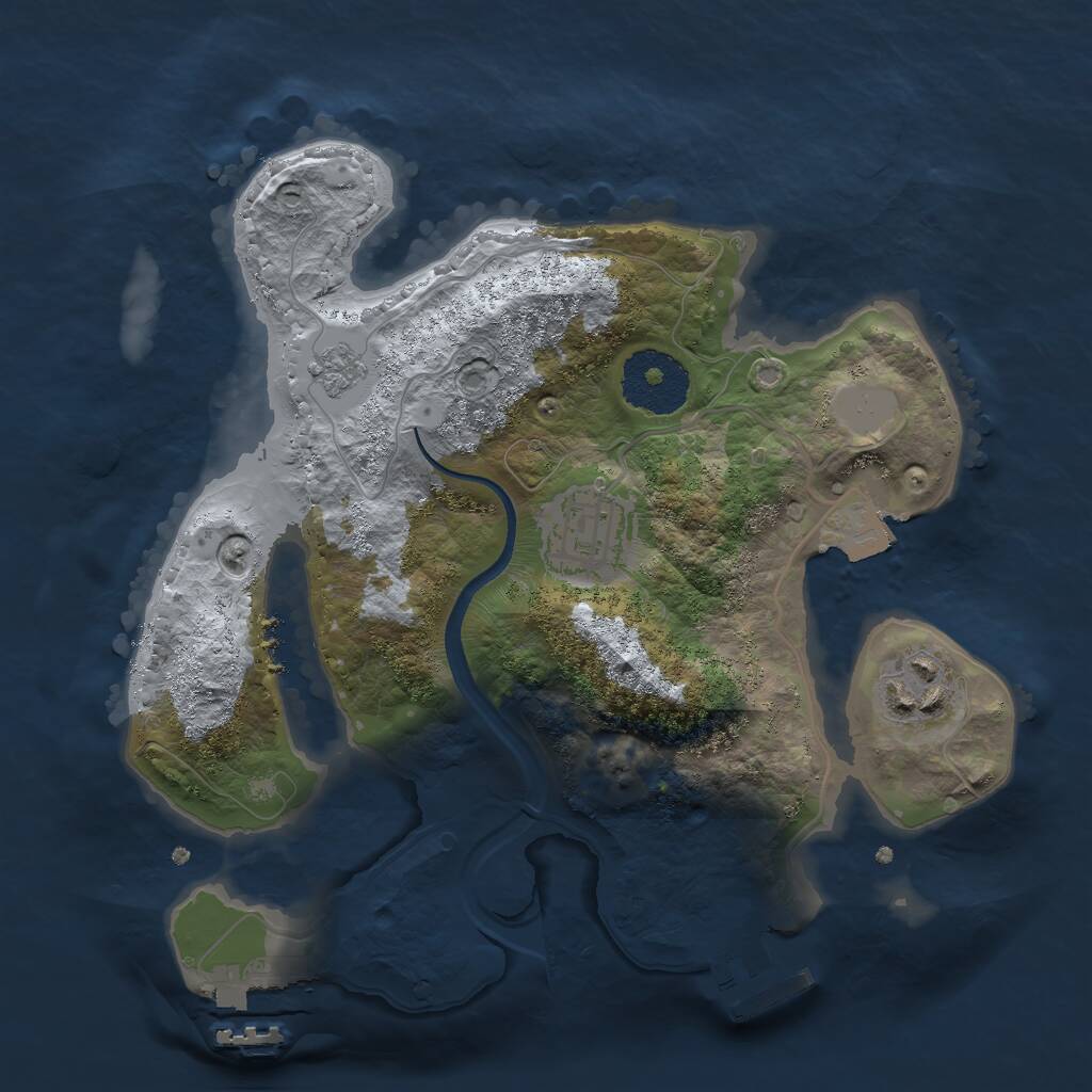 Rust Map: Procedural Map, Size: 2500, Seed: 69832, 6 Monuments