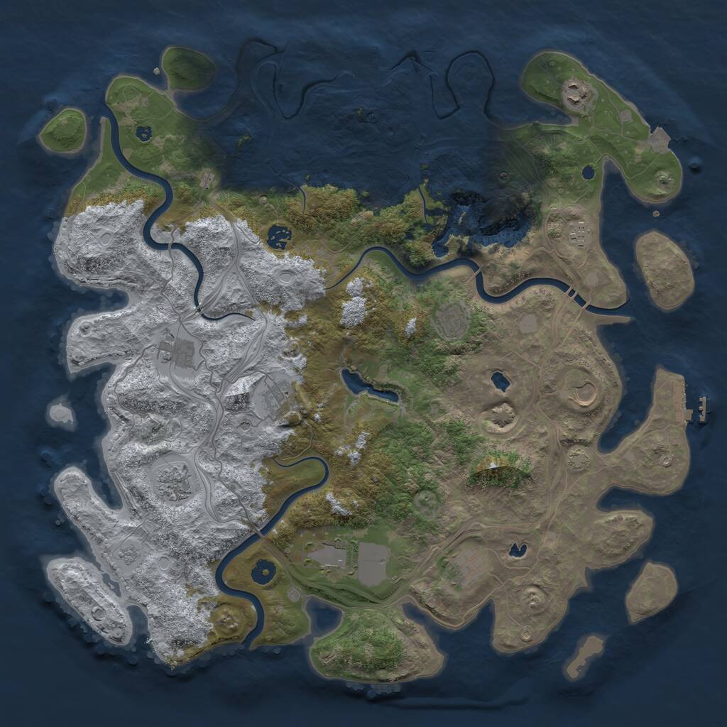 Rust Map: Procedural Map, Size: 4500, Seed: 67606921, 16 Monuments