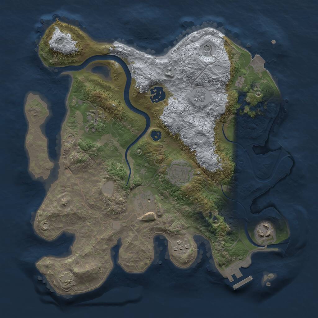Rust Map: Procedural Map, Size: 3000, Seed: 1029384, 11 Monuments