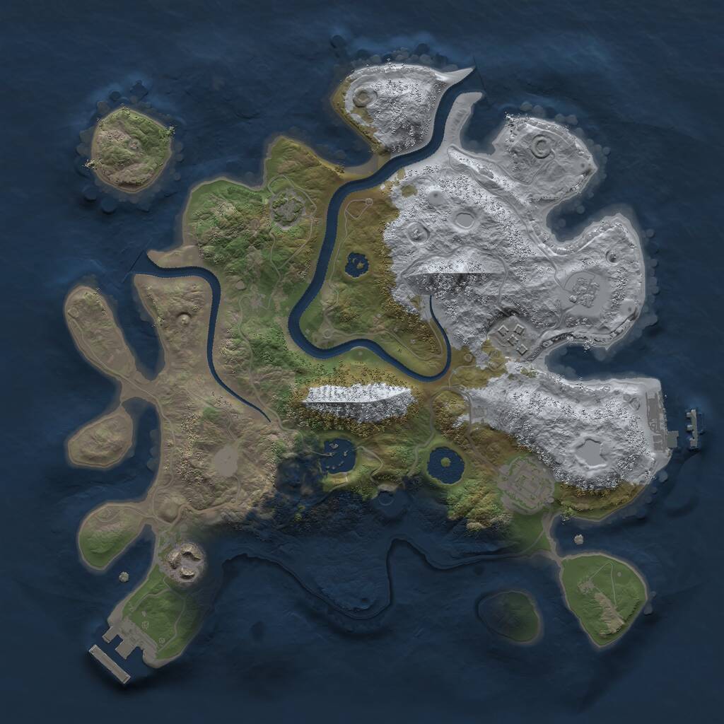 Rust Map: Procedural Map, Size: 3000, Seed: 538347169, 10 Monuments