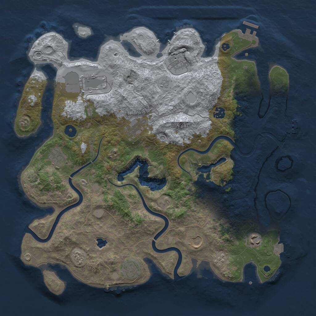 Rust Map: Procedural Map, Size: 4000, Seed: 1851736422, 15 Monuments