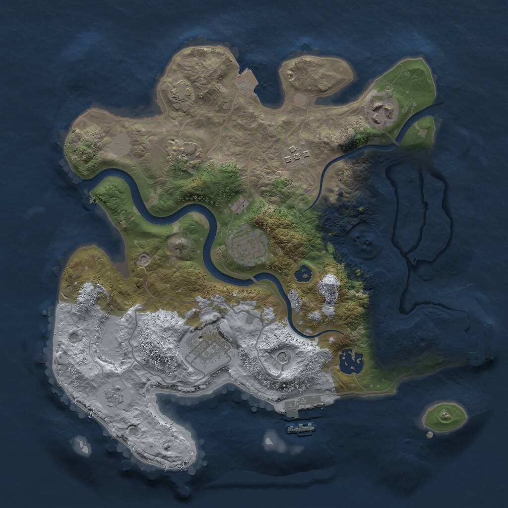 Rust Map: Procedural Map, Size: 3000, Seed: 1940028106, 12 Monuments