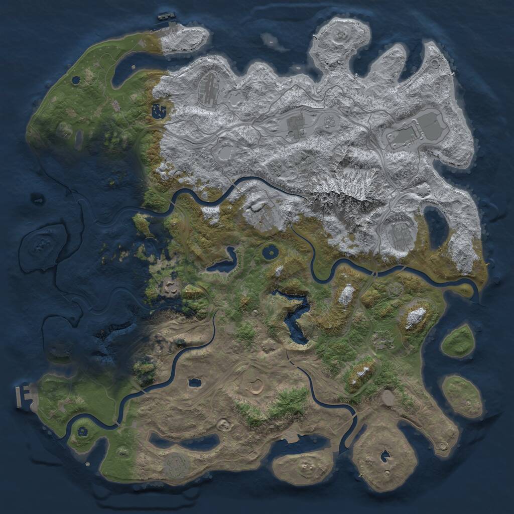 Rust Map: Procedural Map, Size: 5000, Seed: 254072722, 17 Monuments