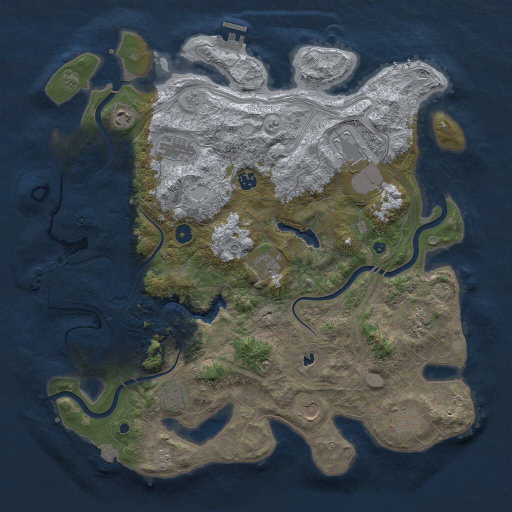 Rust Map: Procedural Map, Size: 4250, Seed: 5453, 16 Monuments