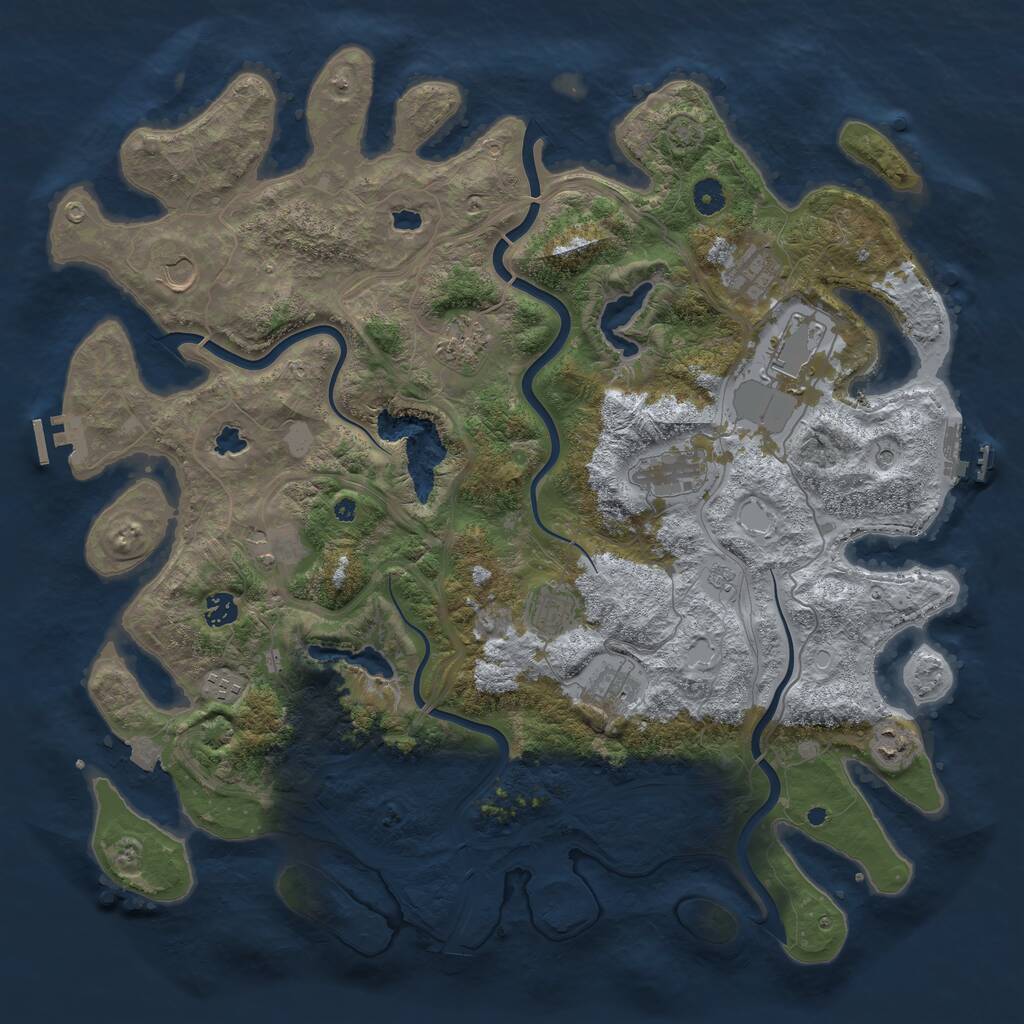 Rust Map: Procedural Map, Size: 4500, Seed: 679290873, 17 Monuments