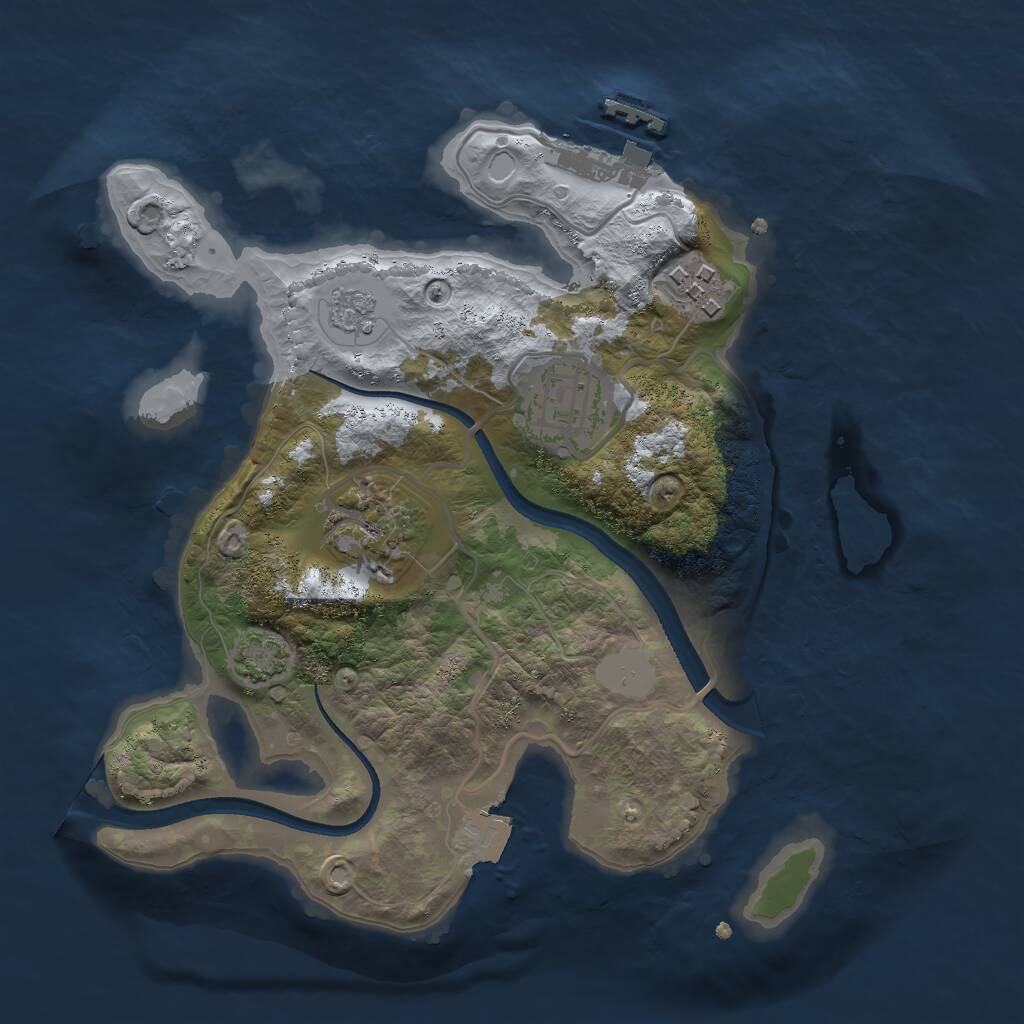 Rust Map: Procedural Map, Size: 2500, Seed: 1732025, 7 Monuments