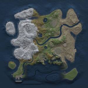 Thumbnail Rust Map: Procedural Map, Size: 3000, Seed: 1647934391, 11 Monuments