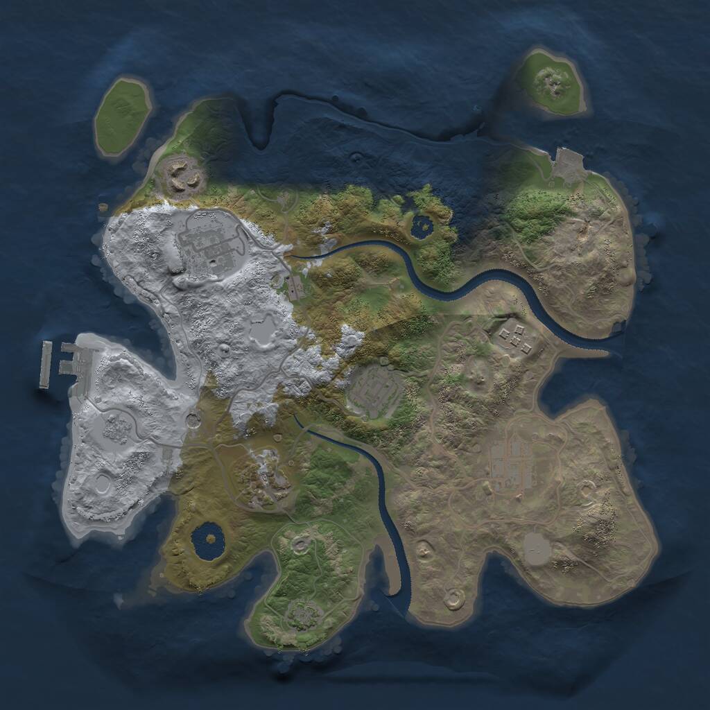 Rust Map: Procedural Map, Size: 3000, Seed: 362609821, 11 Monuments