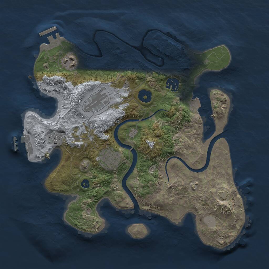 Rust Map: Procedural Map, Size: 3000, Seed: 2009009797, 10 Monuments