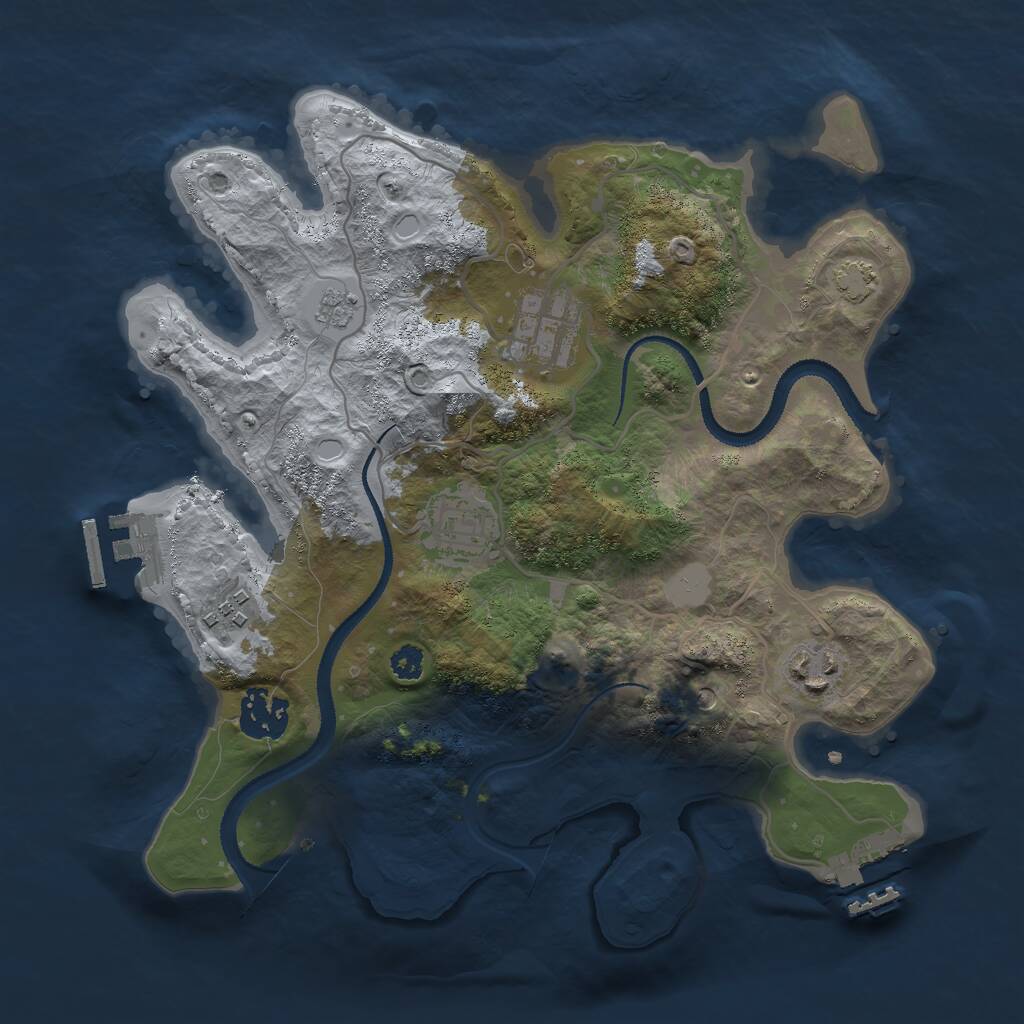 Rust Map: Procedural Map, Size: 3000, Seed: 1158736127, 11 Monuments