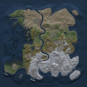 Thumbnail Rust Map: Procedural Map, Size: 3500, Seed: 704279496, 15 Monuments