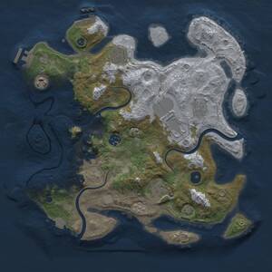 Thumbnail Rust Map: Procedural Map, Size: 3500, Seed: 1195037742, 14 Monuments