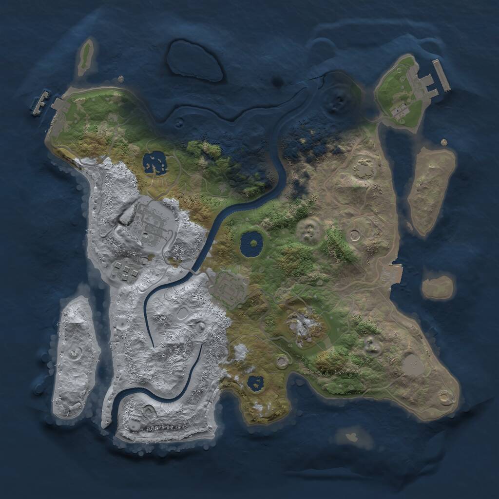 Rust Map: Procedural Map, Size: 3000, Seed: 947637519, 10 Monuments