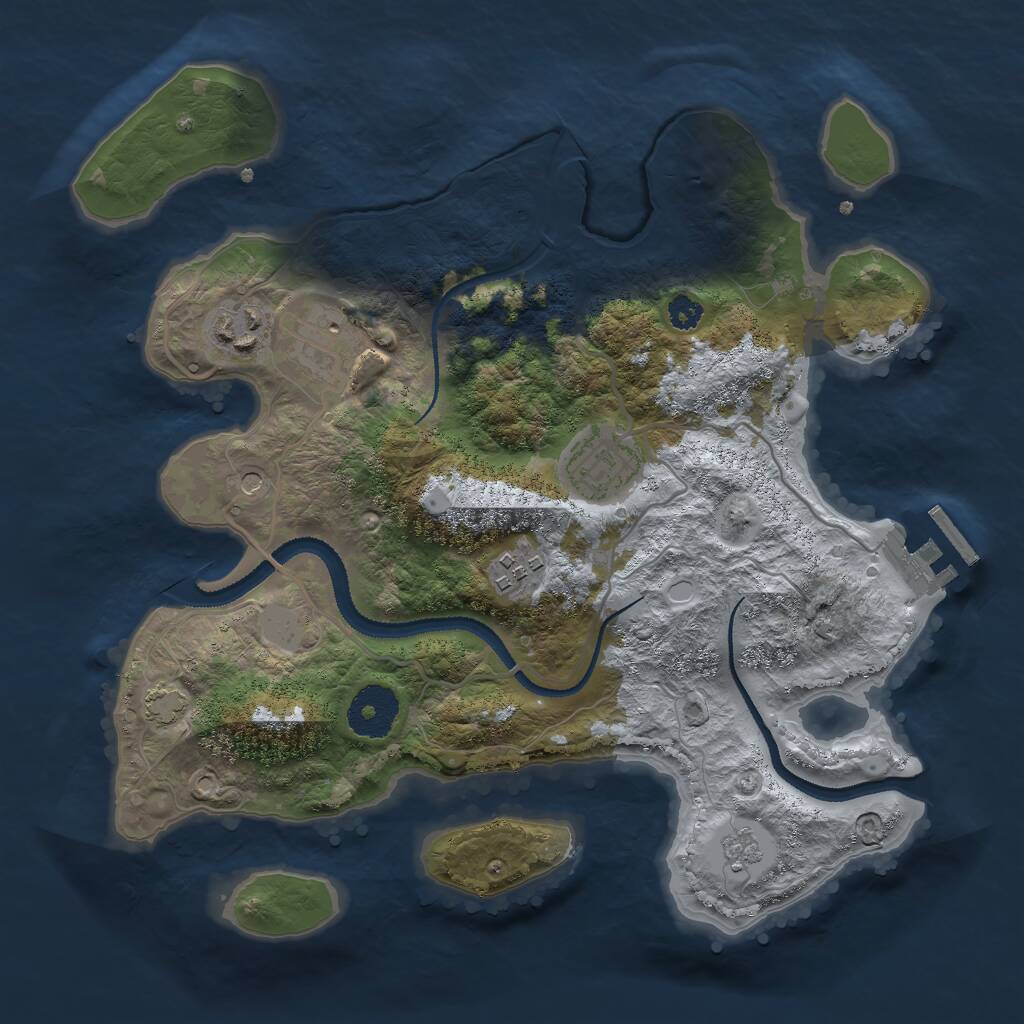 Rust Map: Procedural Map, Size: 3000, Seed: 620720397, 9 Monuments