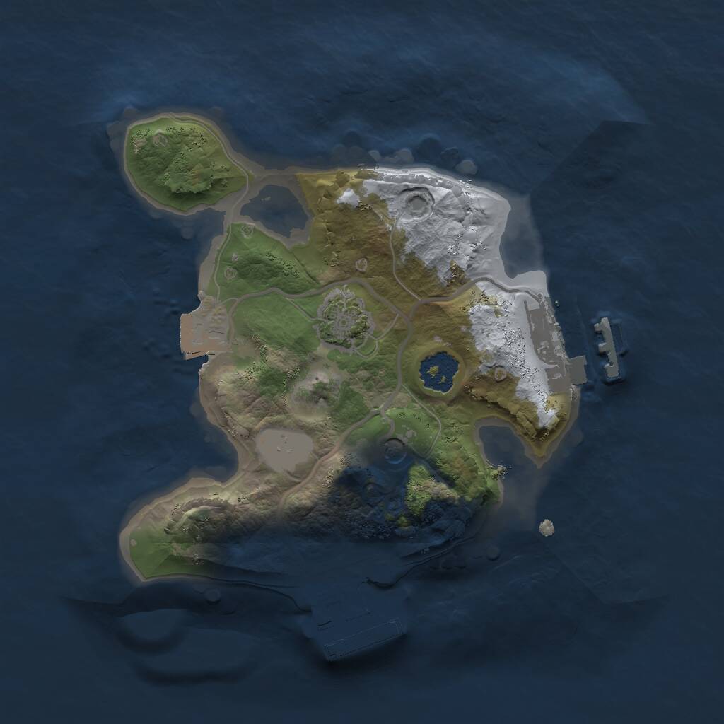 Rust Map: Procedural Map, Size: 1855, Seed: 5000, 5 Monuments
