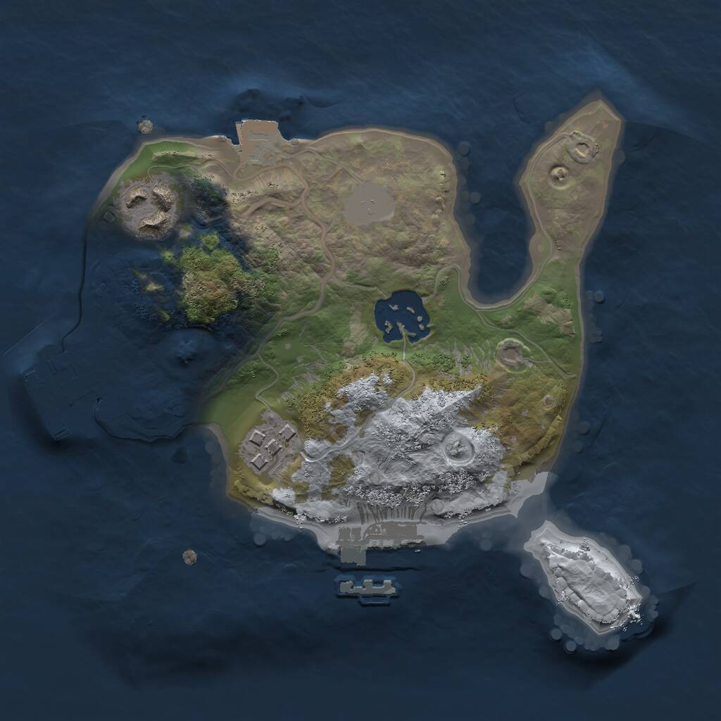 Rust Map: Procedural Map, Size: 2000, Seed: 123548, 6 Monuments