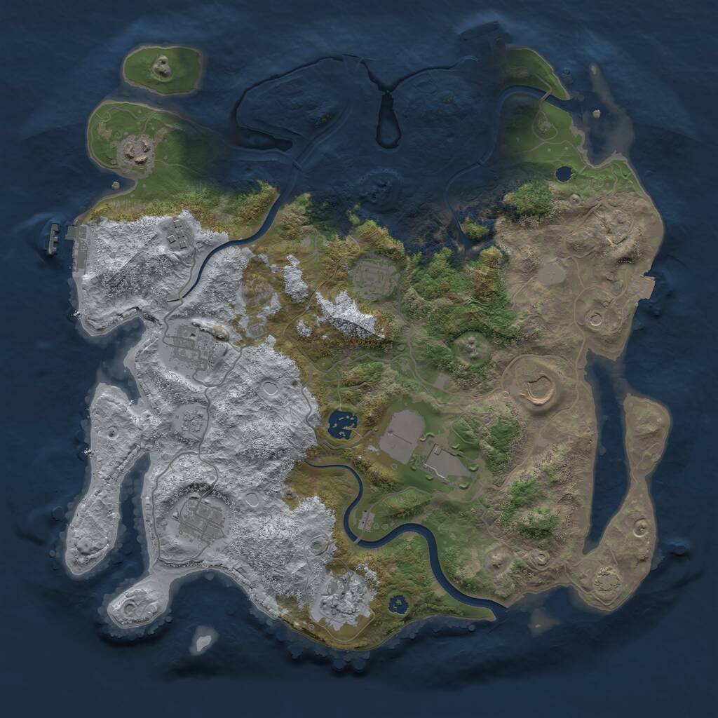Rust Map: Procedural Map, Size: 3700, Seed: 465523220, 15 Monuments