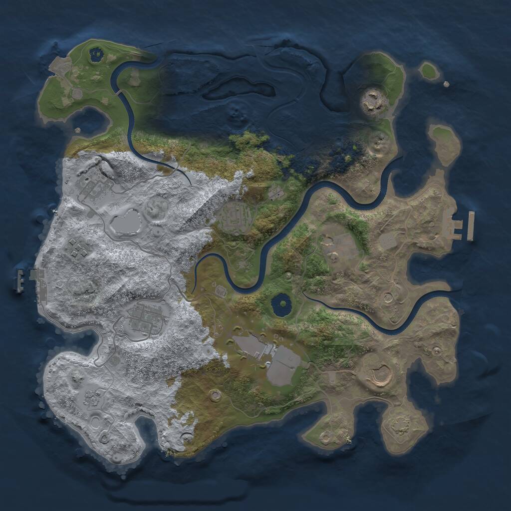 Rust Map: Procedural Map, Size: 3500, Seed: 941556112, 14 Monuments