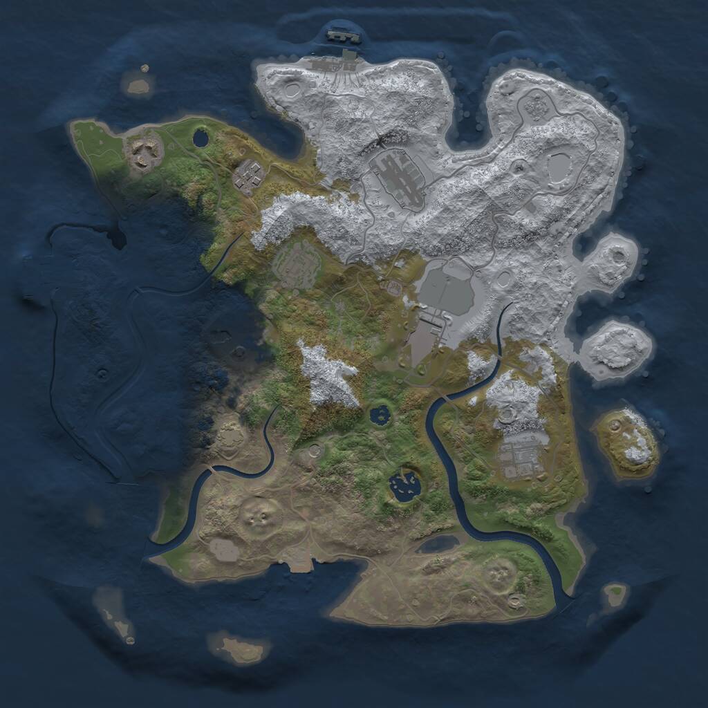 Rust Map: Procedural Map, Size: 3500, Seed: 69882, 14 Monuments