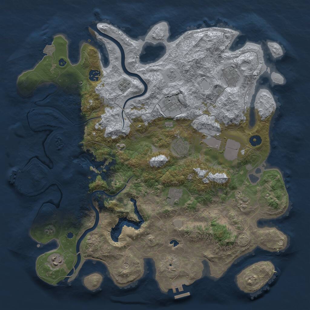 Rust Map: Procedural Map, Size: 4000, Seed: 757744490, 15 Monuments