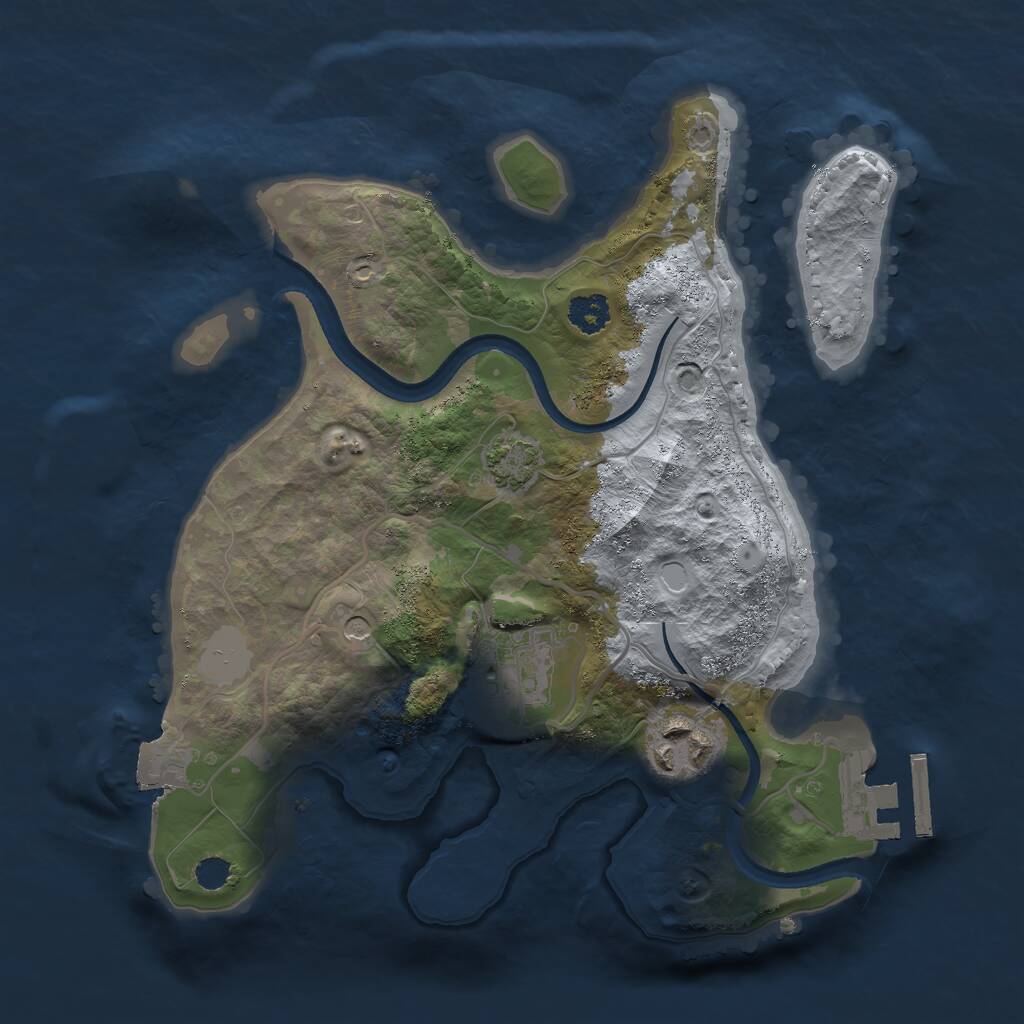 Rust Map: Procedural Map, Size: 2500, Seed: 29373196, 6 Monuments