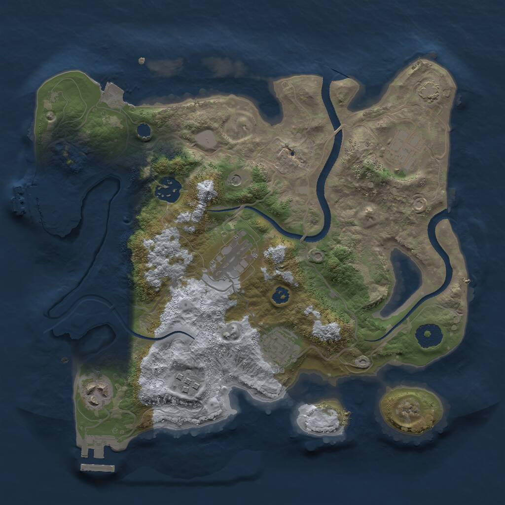 Rust Map: Procedural Map, Size: 3000, Seed: 2049, 11 Monuments