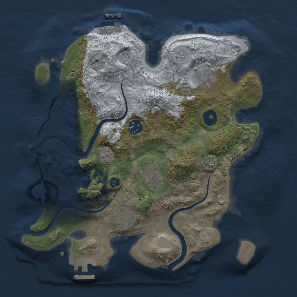 Rust Map: Procedural Map, Size: 3000, Seed: 14194, 11 Monuments