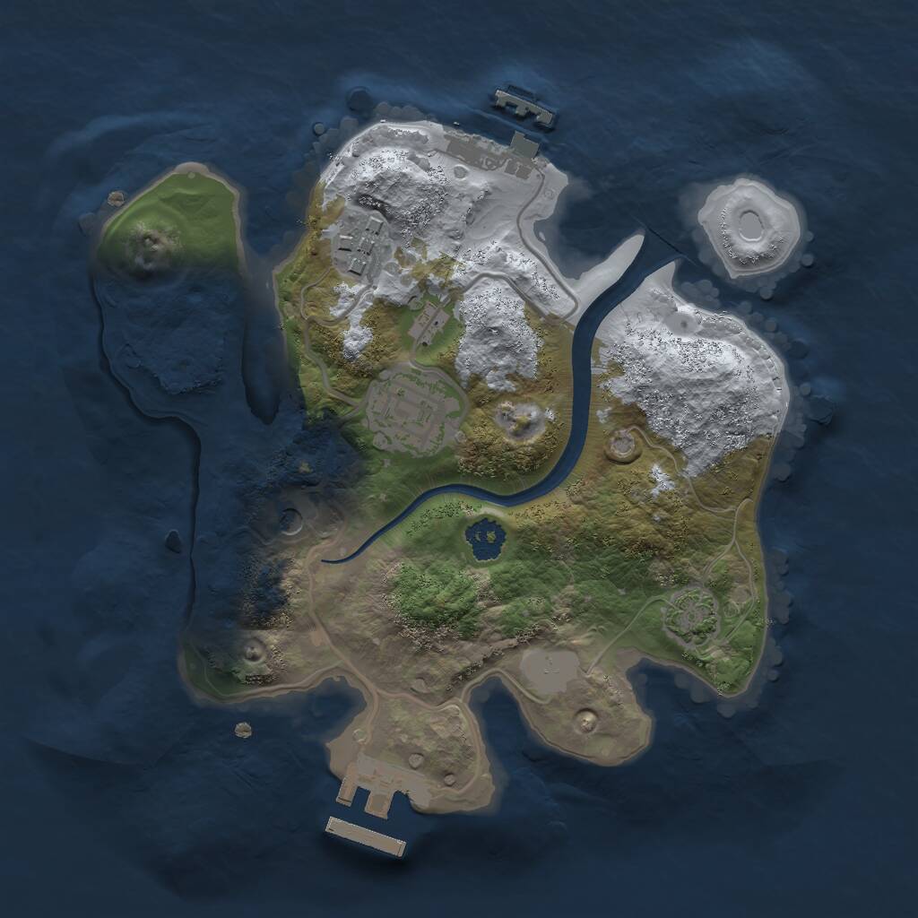 Rust Map: Procedural Map, Size: 2300, Seed: 1158523109, 7 Monuments