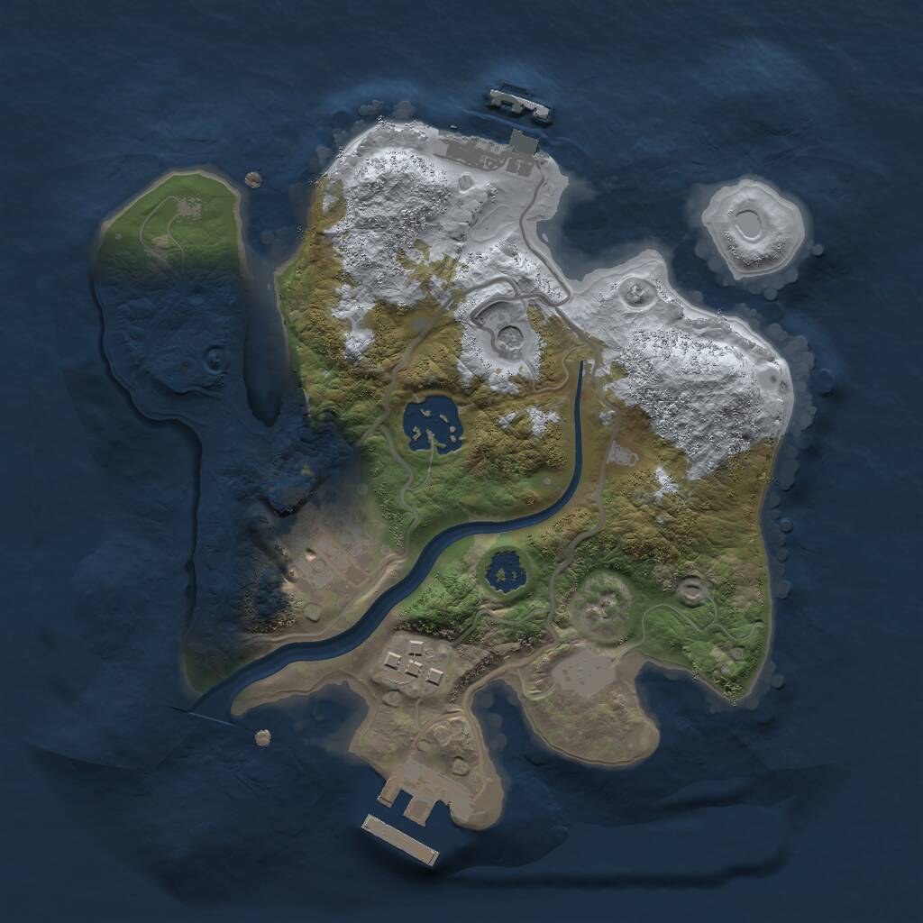 Rust Map: Procedural Map, Size: 2300, Seed: 1158523109, 7 Monuments