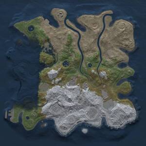 Thumbnail Rust Map: Procedural Map, Size: 3600, Seed: 1041084472, 16 Monuments