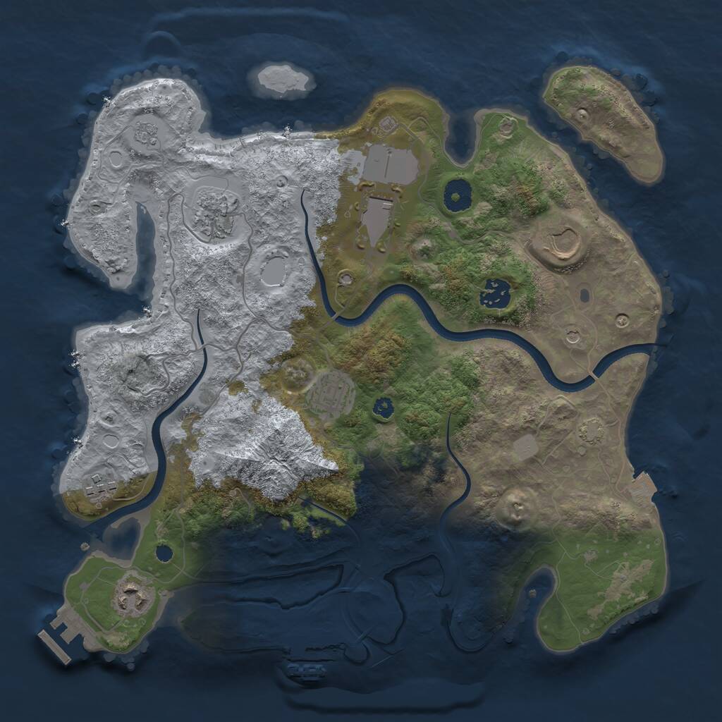 Rust Map: Procedural Map, Size: 3500, Seed: 12578, 13 Monuments