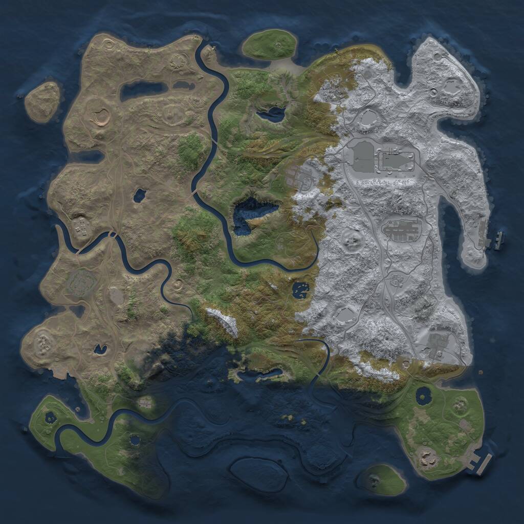 Rust Map: Procedural Map, Size: 4500, Seed: 240601950, 17 Monuments