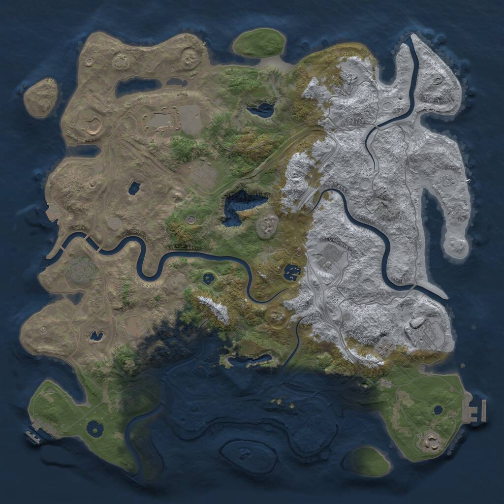 Rust Map: Procedural Map, Size: 4500, Seed: 240601950, 17 Monuments